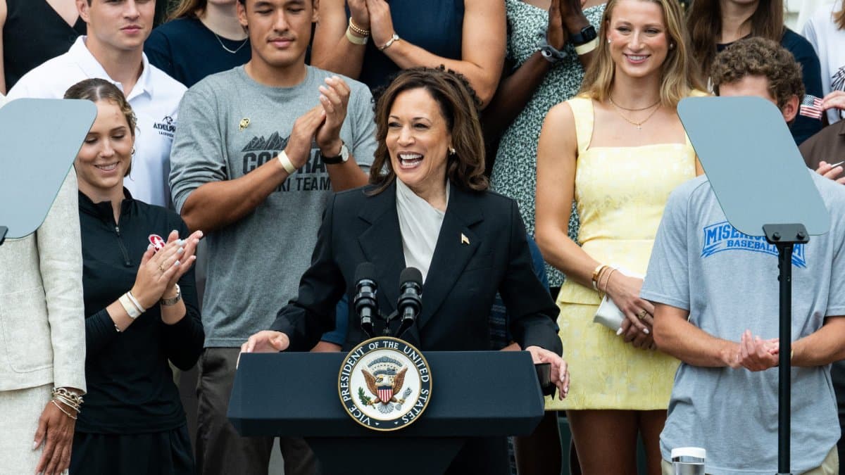 Kamala Harris, durante un acto en la Casa Blanca.