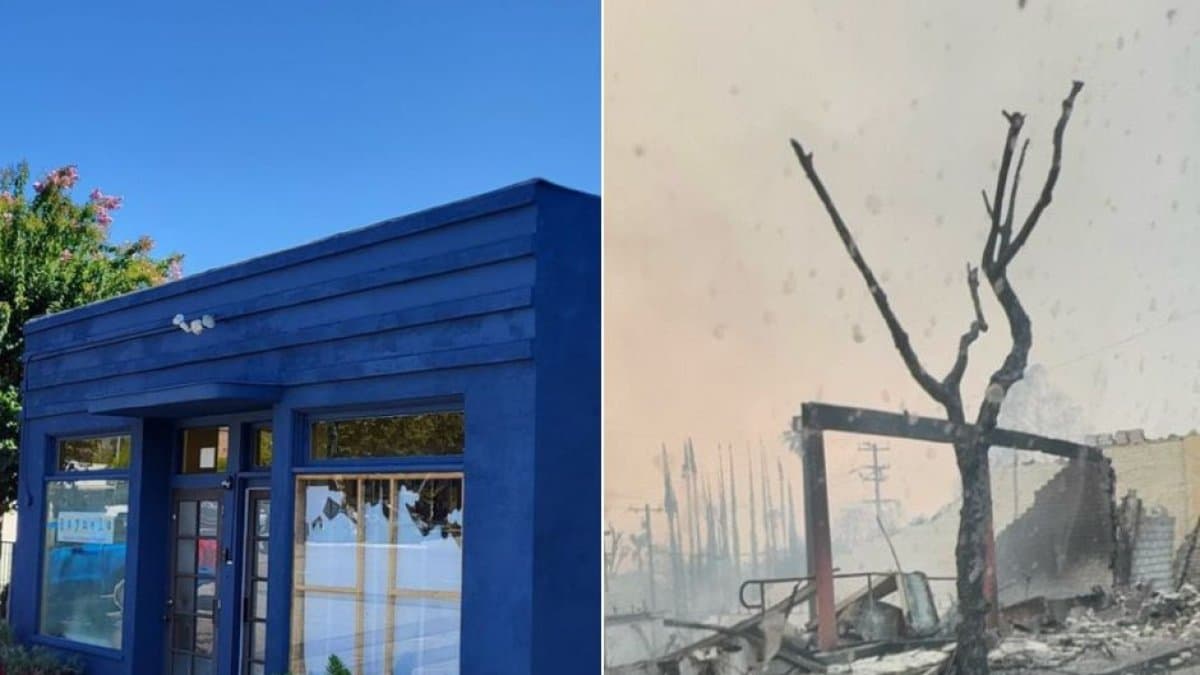 La escuela Rayuela antes y después del incendio Eaton