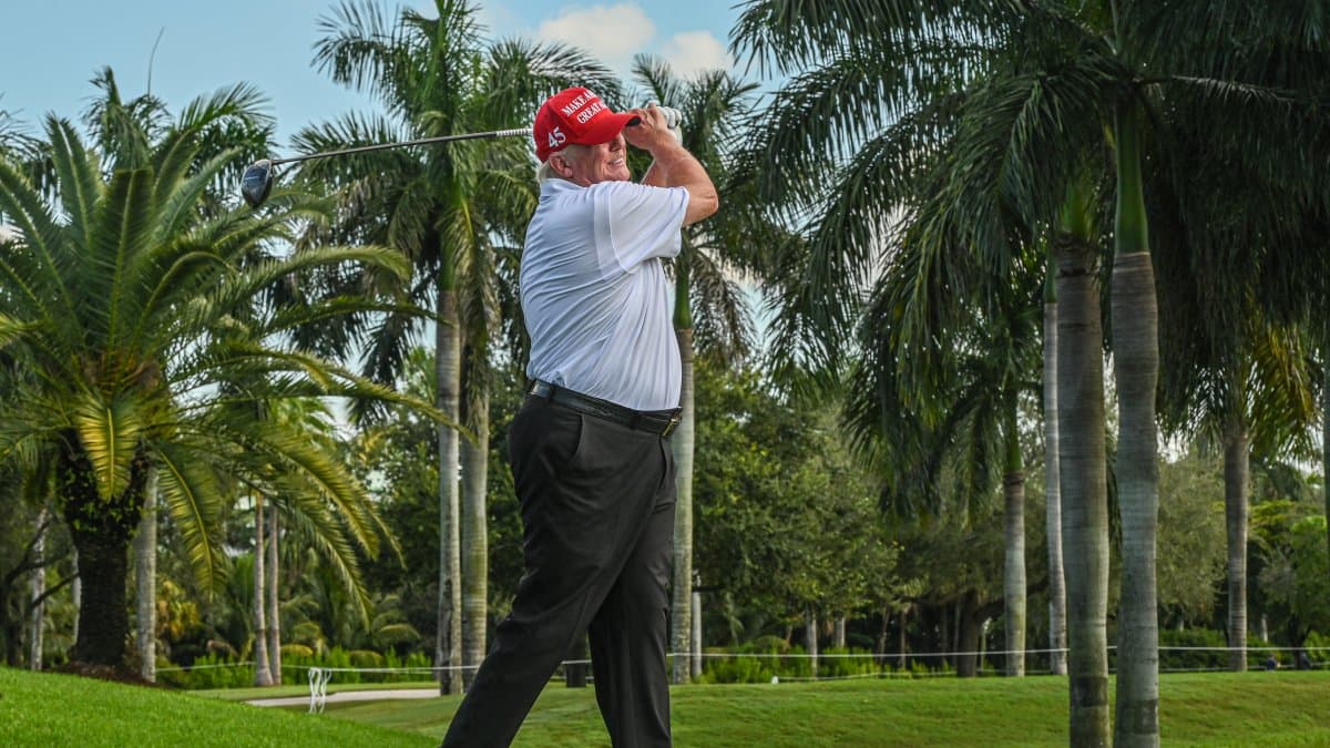 Trump, durante el 2022 LIV Golf Invitational Miami en el Trump National Doral