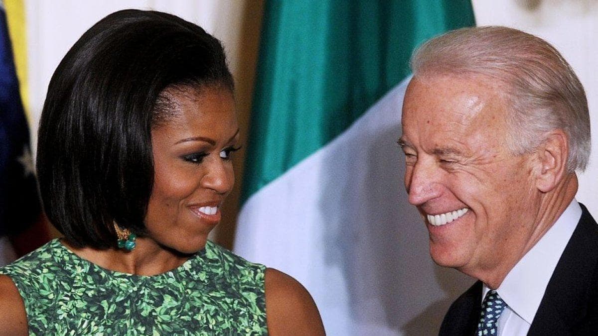 Michelle Obama and Joe Biden when they were First Lady and Vice President of the United States respectively.