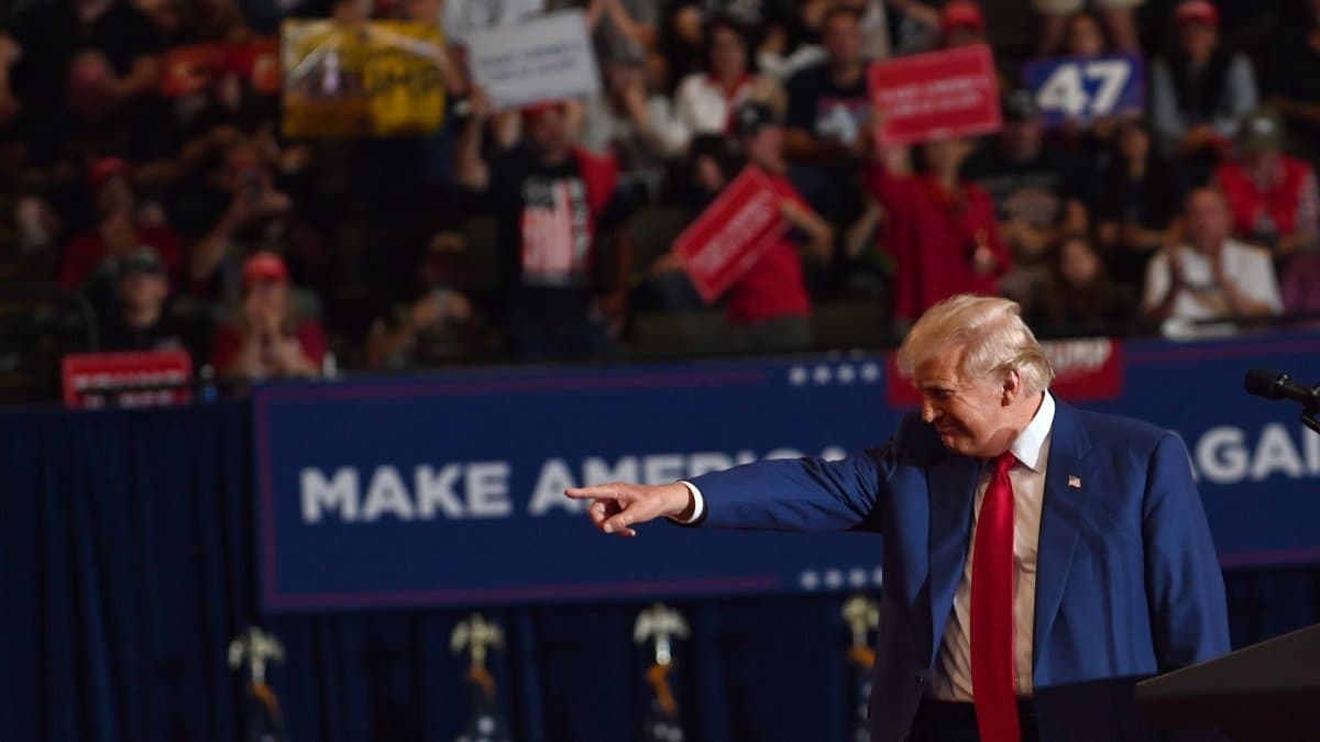 Donald Trump en un mitin electoral