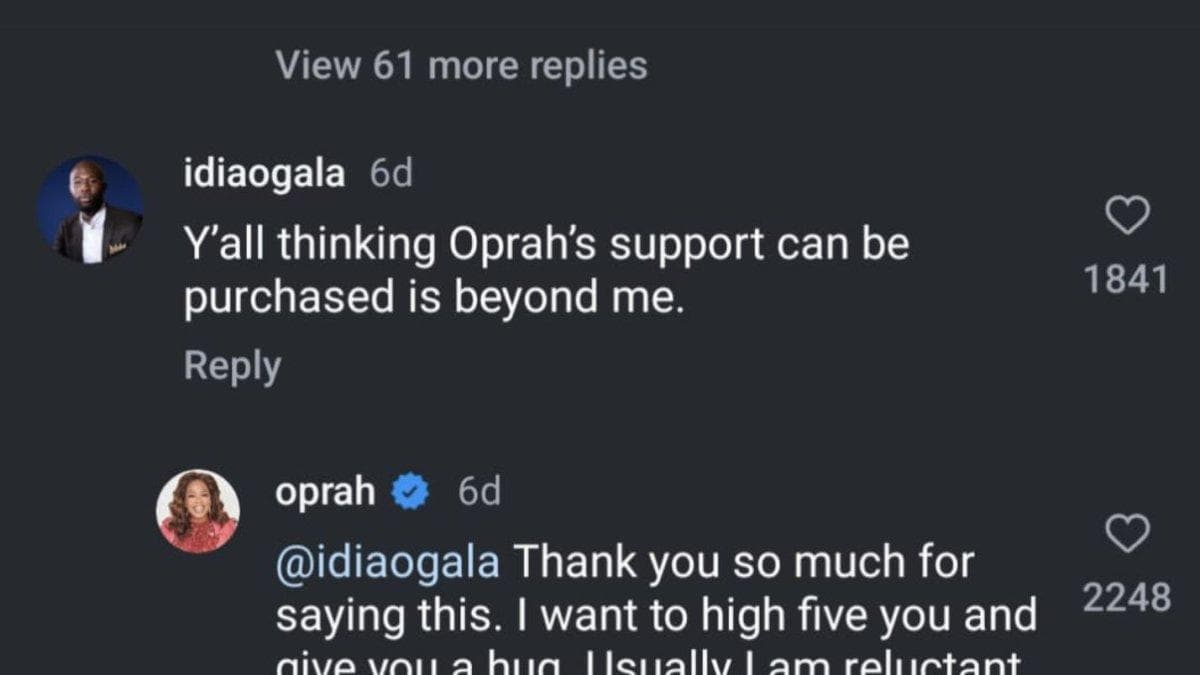 Oprah Winfrey asegura que no cobró por su town hall con Harris