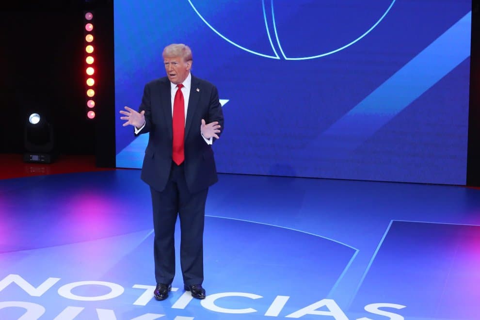 Donald Trump en un town hall de Univision