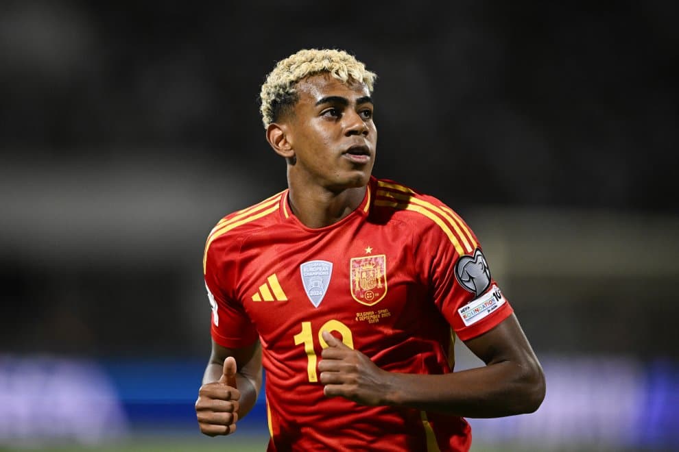 Lamine Yamal, durante un juego con España. Septiembre de 2025