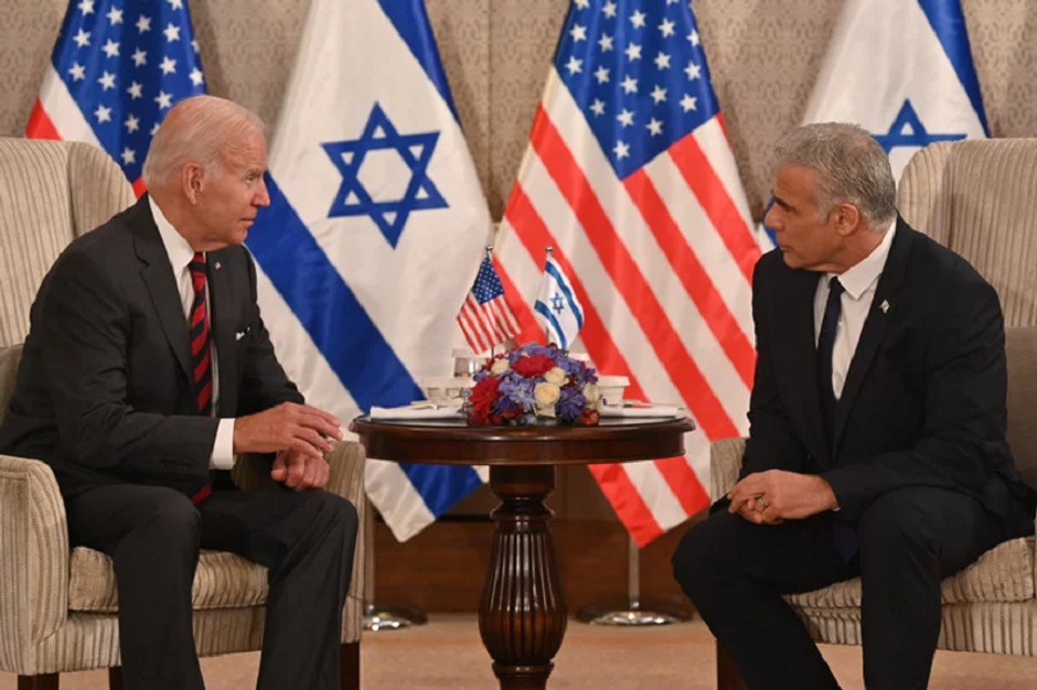 Joe Biden y Yair Lapid en su encuentro en la gira 2022 por Oriente Medio