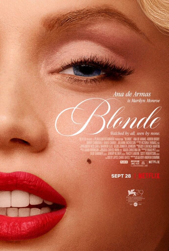 Promotional poster for Blonde, the Netflix series about Marilyn.