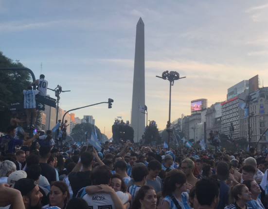 Festejos en Buenos Aires por el Mundial.