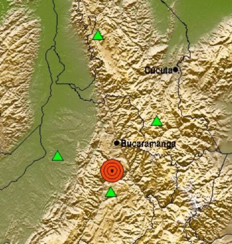 Localización del epicentro del terremoto en colombia.