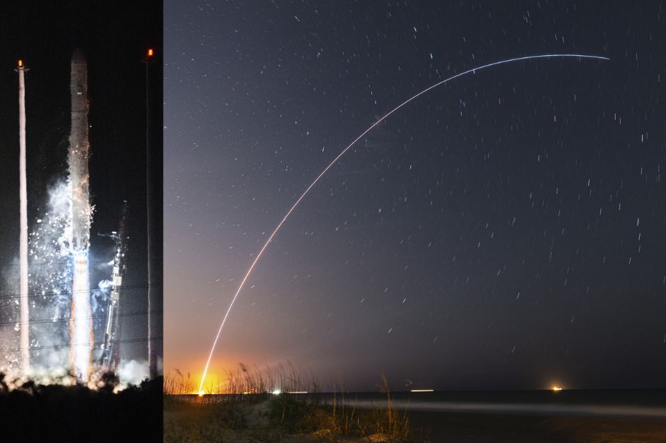 Momento en que el Terran 1 despega y la trayectoria que siguió tras el lanzamiento.