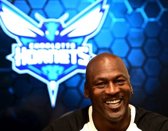 Michael Jordan, durante una rueda de prensa de los Charlotte Hornets. Imagen de archivo.